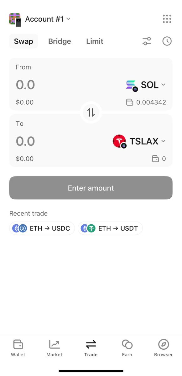 OneKey Wallet now supports trading tokenized U.S. stocks like AAPLX, TSLAX, and NVDAX.

Apple, Tesla, NVIDIA — familiar names, now available on-chain.

Invest 24/7 with no market downtime.
Enjoy greater flexibility in asset allocation — and seize opportunities anytime.