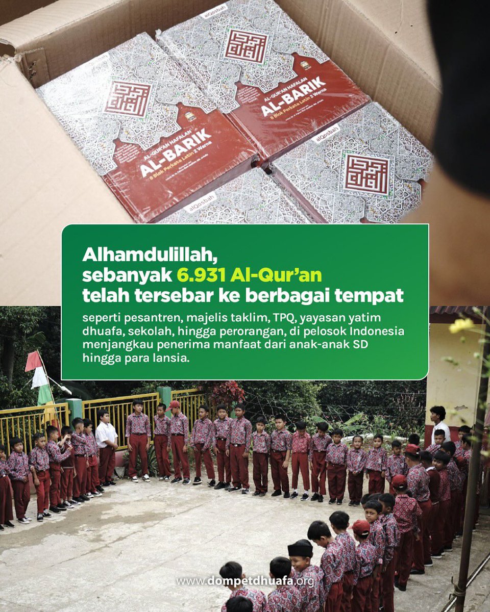 Salah satu program yang ada di <a href="/dompetdhuafaorg/">Dompet Dhuafa</a> pemberantasan buta huruf Al-Qur'an. Yang dijalankan DD memberikan Al-Qur'an yang dananya tentu dari para donatur 

#32TahunDompetDhuafa