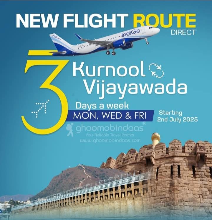 aaivjaairport's tweet image. @aaivjaairport 
#newdestinationalert
Enjoy direct flight between vijayawada and Kurnool,starting from today,weekly thrice (Monday,Wednusday &amp;amp; Friday)
@AAI_Official @MoCA_GoI @AAIRHQSR