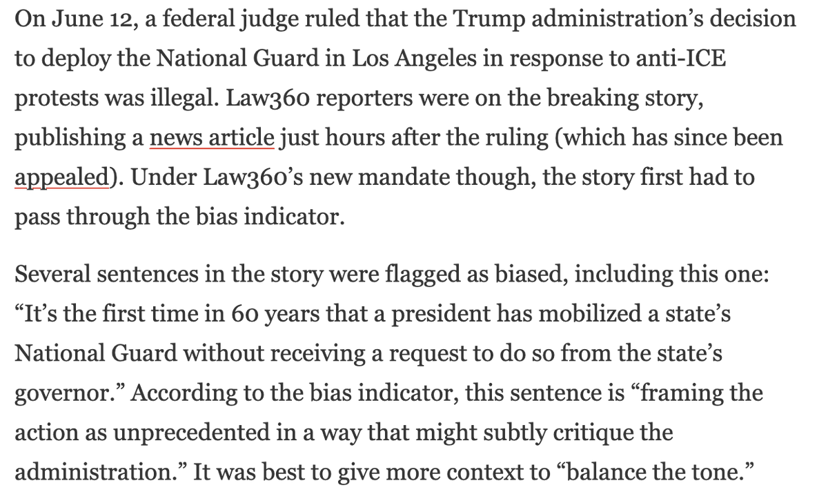 Over at @Law360, management has introduced a mandatory AI-powered 