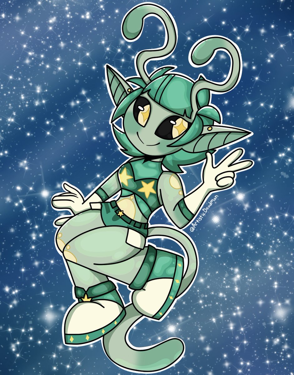 My first #artfight of 2025!! Did this for @BOYTOYEXTRAVAGANZA on AF! This is their alien Marscie! Had this cutie in my bookmarks for a min but wasn't able to get to them until this year!

#TEAMCRYSTALS