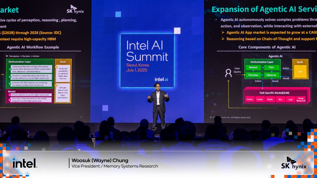At the Intel AI Summit, <a href="/SKhynix/">SK hynix</a> joined the stage to lead the conversation on memory-centric AI. Check out the moment as VP of Memory Systems Research, Woosuk Chung shared his insights on how advanced memory is shaping the future of AI computing.
 
#SKhynix #IntelAISummit #AI