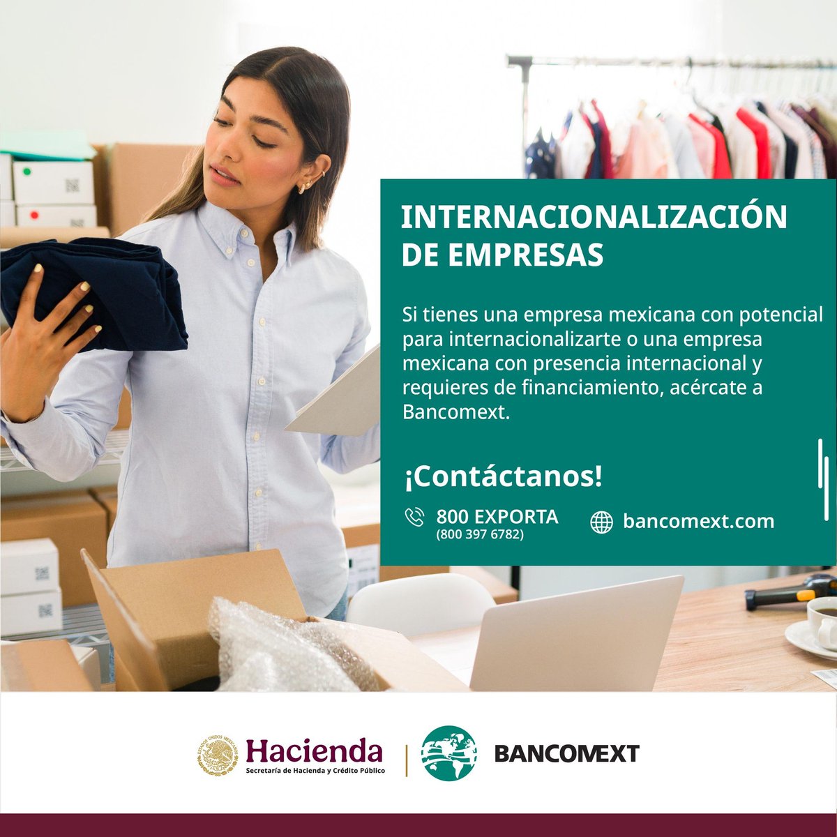 ¡En <a href="/bancomext/">Bancomext</a> impulsamos con #Financiamiento la internacionalización de las empresas mexicanas!

¿Quieres saber más? Entra a➡ bit.ly/3CGaDAM