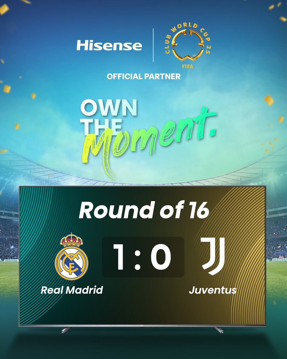 A narrow 1–0 victory sends Real Madrid past Juventus and into the quarter-finals.⚽
Hisense brings you closer to every moment that matters. Own The Moment.