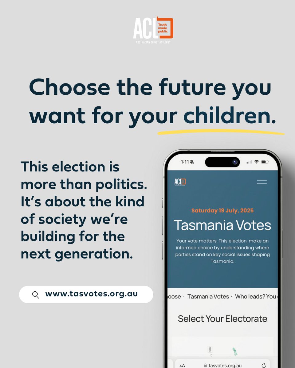 ACLobby's tweet image. Our TAS Election Website is Now Live!
Tasmania, choose the future you want for your children. This election is more than politics. It’s about the kind of society we’re building for the next generation.
Visit tasvotes.org.au to see how parties and independents responded…