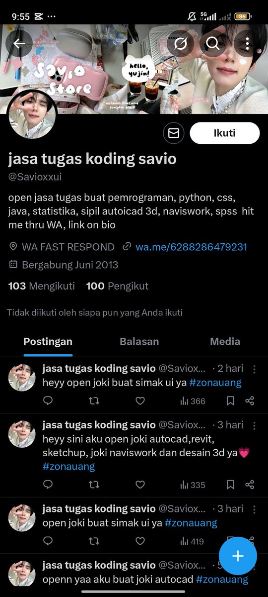 Aleshaa28's tweet image. Cuma mau bilang, klo mau joki apapun jangan ke @saxcpico ya guys dia scam soalnya, tolong itikad baiknya ya buat uang 150k nya soalnya itu duit patungan, help RT guys #zonauang #zonajajan 🙏🏻