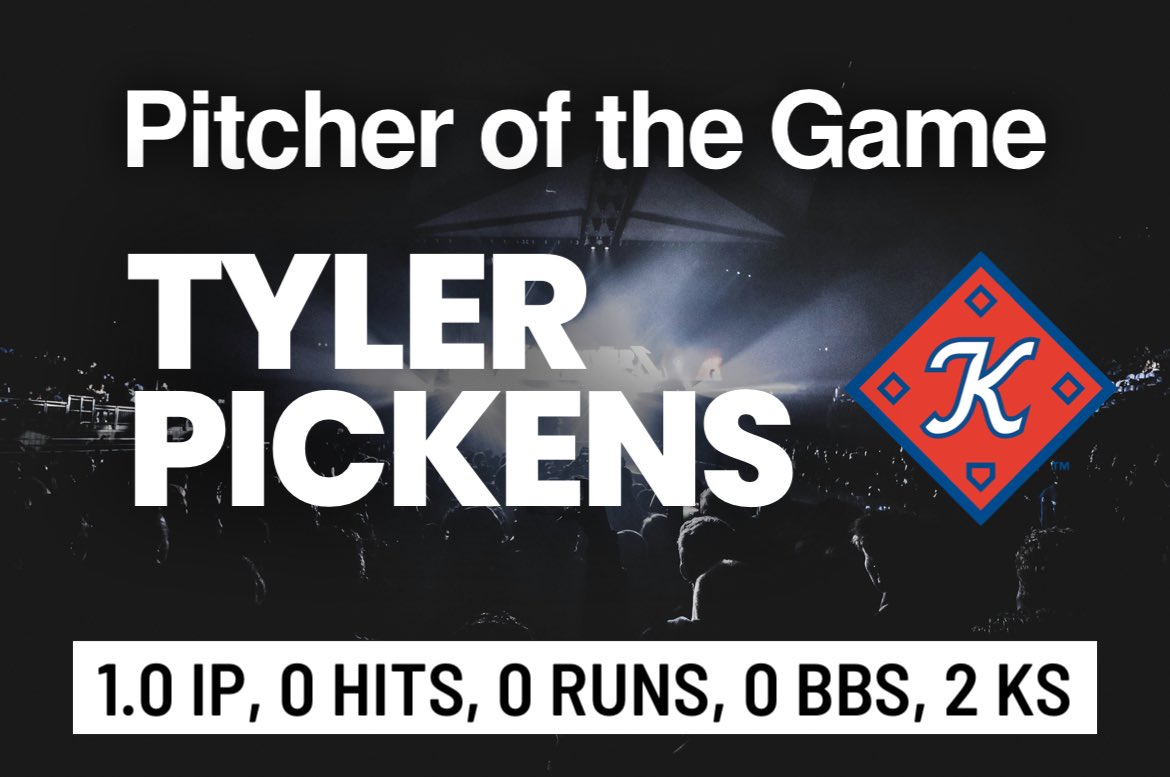 Mark Davis (@kptbaseballfan) on Twitter photo .<a href="/tylerpickens16/">Tyler Pickens</a> earns his first win as a <a href="/KingsportAxmen/">Kingsport Axmen</a> and earns Pitcher of the Game honors!
He threw 78.5% strikes and now has 12 Ks in 8.1 IP 🔥
#AxesUp 🪓⚾️ .<a href="/tylerpickens16/">Tyler Pickens</a> earns his first win as a <a href="/KingsportAxmen/">Kingsport Axmen</a> and earns Pitcher of the Game honors!
He threw 78.5% strikes and now has 12 Ks in 8.1 IP 🔥
#AxesUp 🪓⚾️