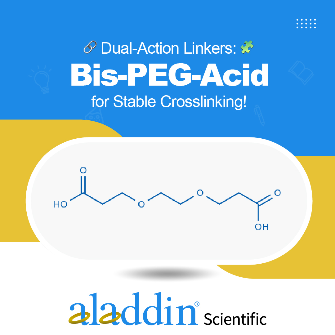 ⚖️ Two acids, one powerful linker! Bis-PEG-Acid enables stable crosslinking in hydrogels, drug carriers &amp; biomaterials. Custom spacers available. #MaterialScience #aladdinsci

aladdinsci.com