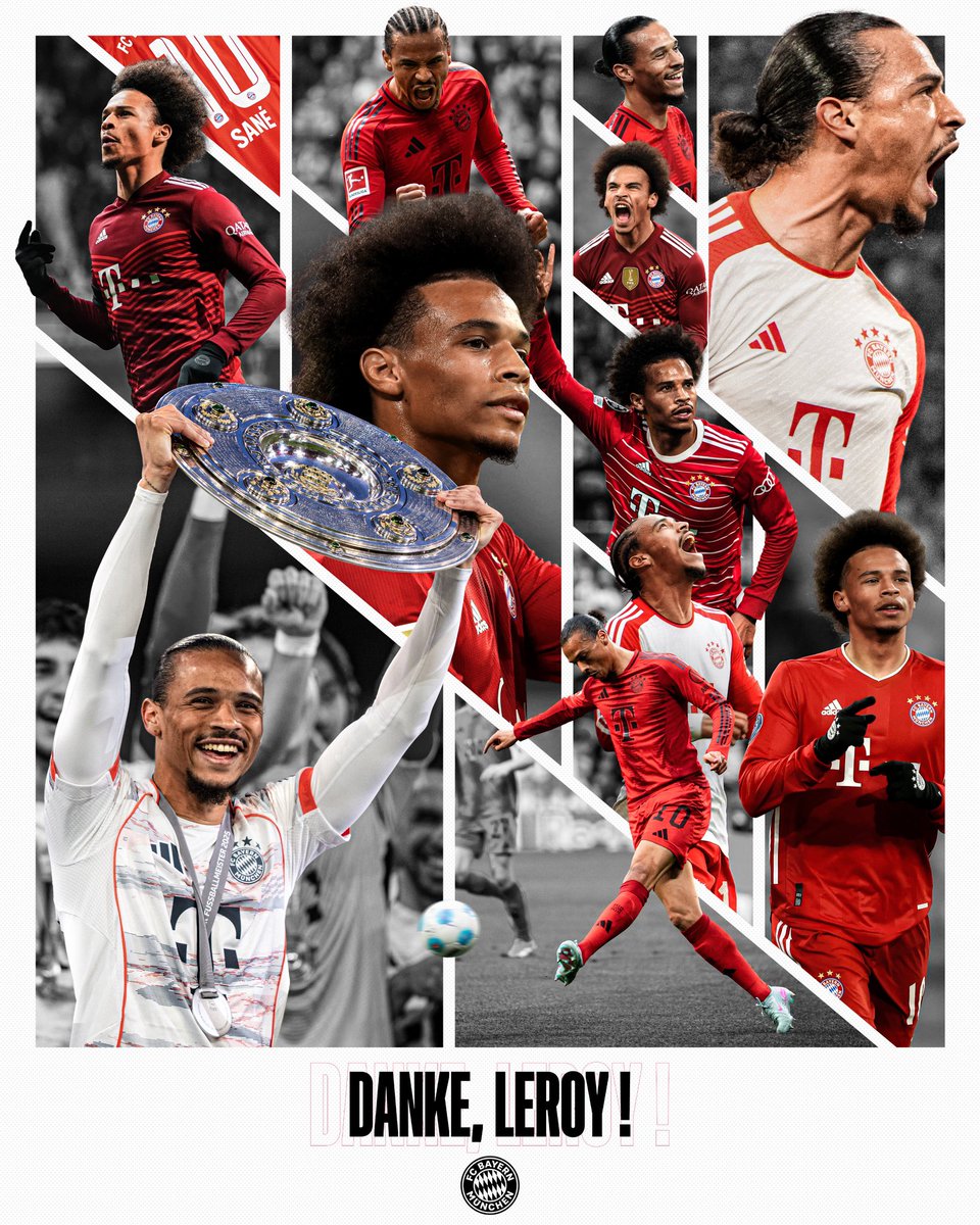 Gracias por cinco años en el Bayern, Leroy Sané. ¡Te deseamos lo mejor en tu futuro! [ℹ️📸 <a href="/FCBayern/">FC Bayern München</a>]