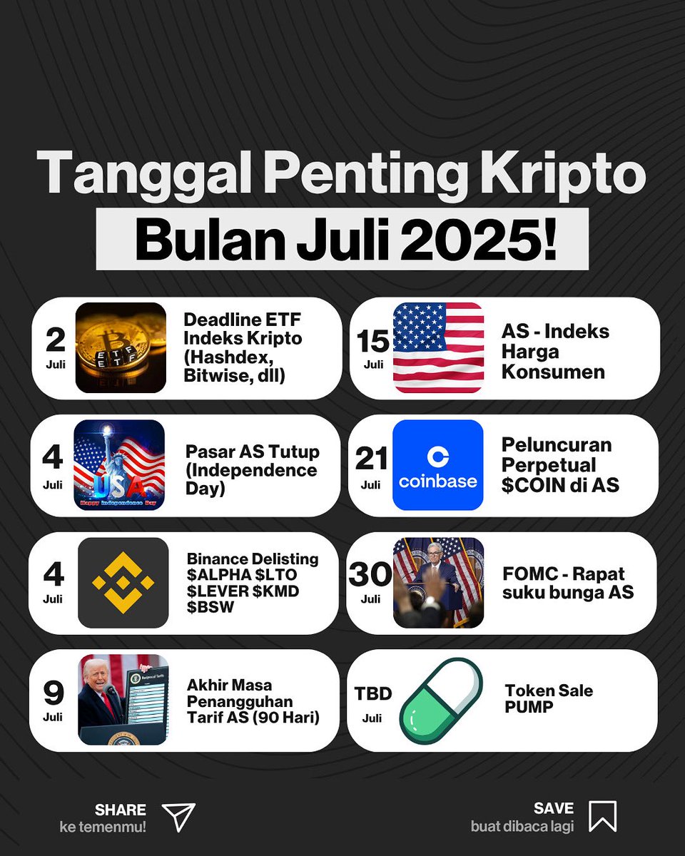 Ini tanggal penting kripto buat Juli ya sayang 🫶
