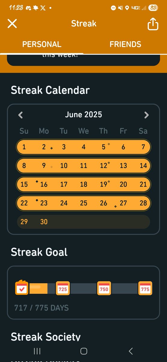 TheSmh80's tweet photo. @duolingo what can I do to fix my perfect streak things? All my friends get awarded in the feed for keeping a perfect streak all month, but I never do... Help pls https://t.co/QfTFr05AtQ