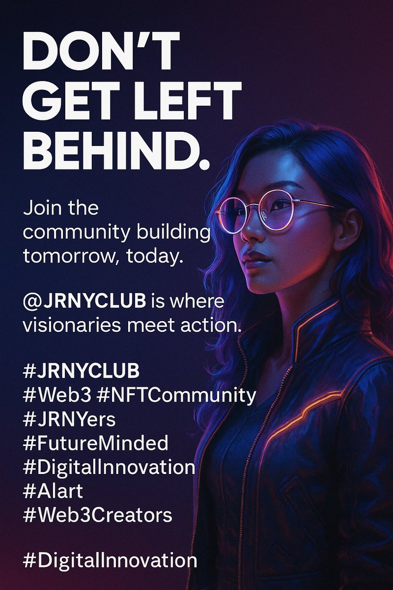Nivo007's tweet photo. ๐ง Weโre not just watching the future โ weโre building it.
@JRNYCLUB is where creators rise and innovation lives.
Join the movement. Be a builder.
#JRNYCLUB #JRNYers #Web3 #NFTs #FutureMinded ๐๐ค https://t.co/T0Y9Fnc3I5