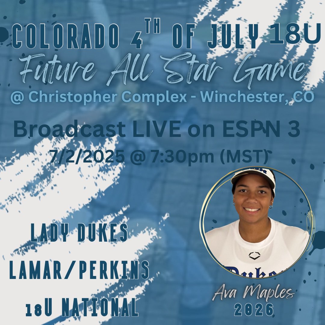 So thankful for the opportunity to play in the Future All Star Game in Colorado tomorrow.
#futureallstatgame
#Softball
#coloradosparkler 
#bluemagic 
<a href="/TCSFastpitch/">TC Fastpitch</a> 
<a href="/LadyDukesLamar/">Lady Dukes Lamar / Burgess</a> 
<a href="/MHSRebelsSB/">Maryville Rebels Softball</a>