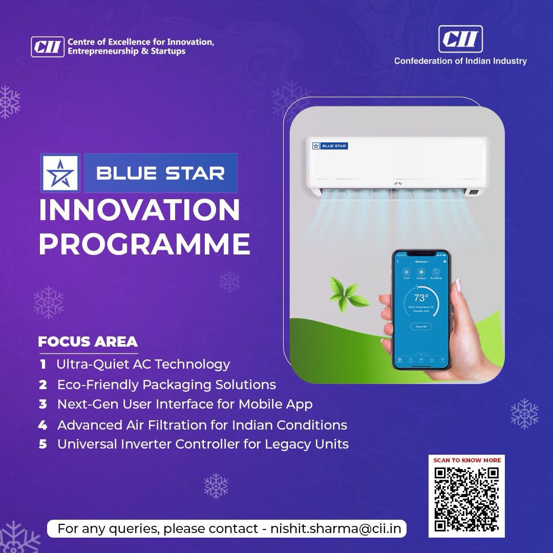 CII CIES in collaboration with Blue Star invites applications for the Blue Star Innovation Programme.

Apply Now: startupaffiliation.ciicies.in/programs/apply…

🗓️ Last date to Apply: 10th July 2025

#CII #CIICIES #CII4Startups