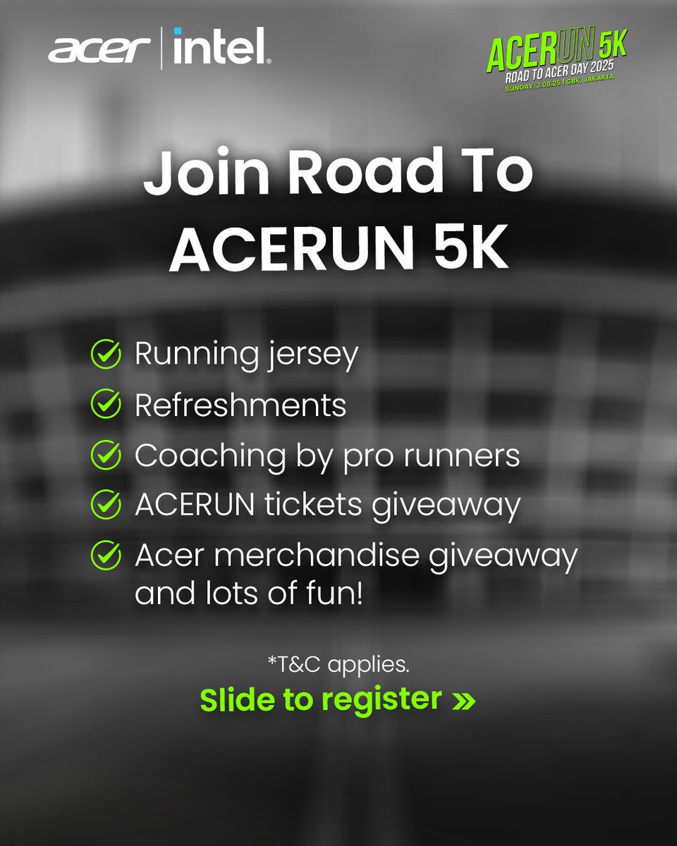 acerID's tweet image. Join Weekly Breakers #4 bareng sama @gofit.id yuk! Biar makin semangat menuju #ACERUN  👟✨

Catat jadwalnya ya👇🏻
📆 Kamis, 3 Juli 2025
⏰ 18:30 - Onwards
📍Zona Blu X Gofit, GBK Senayan

Datang serta latihan untuk dapatkan benefitnya👇🏻
✅ FREE running jersey*
✅ FREE refreshment