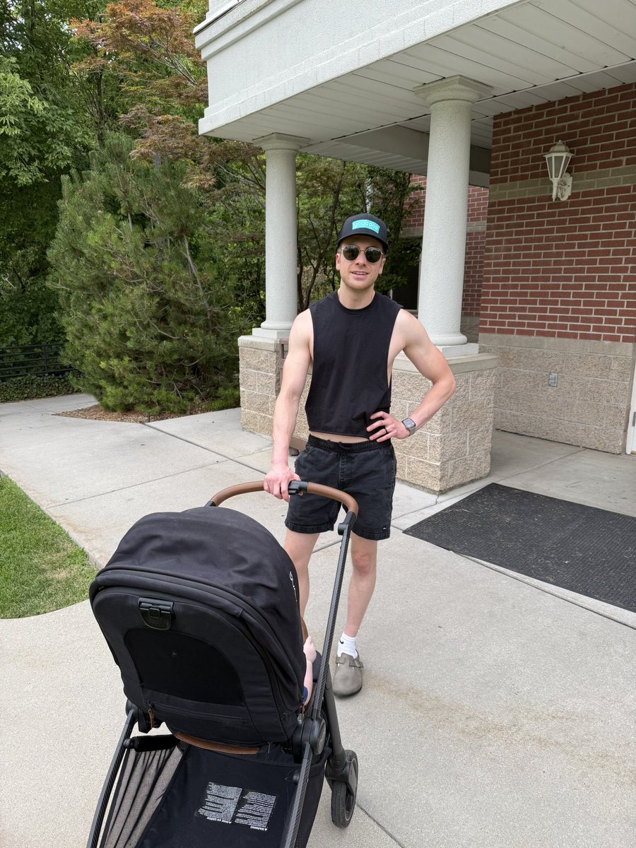 We went for a walk. He's going through a slutty shirt phase. I don't know. I just work here.