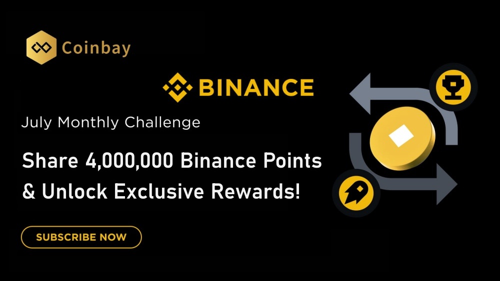 coinbay_io's tweet image. 🎉Binance Monthly Challenge tháng 7: Rinh 4,000,000 điểm thưởng và quà độc quyền

🎯️#Binance khởi động #MonthlyChallenge tháng 7 với cơ hội chia sẻ 4,000,000 Binance Points, mở khóa phần thưởng hấp dẫn cho cộng đồng tiền mã hóa.