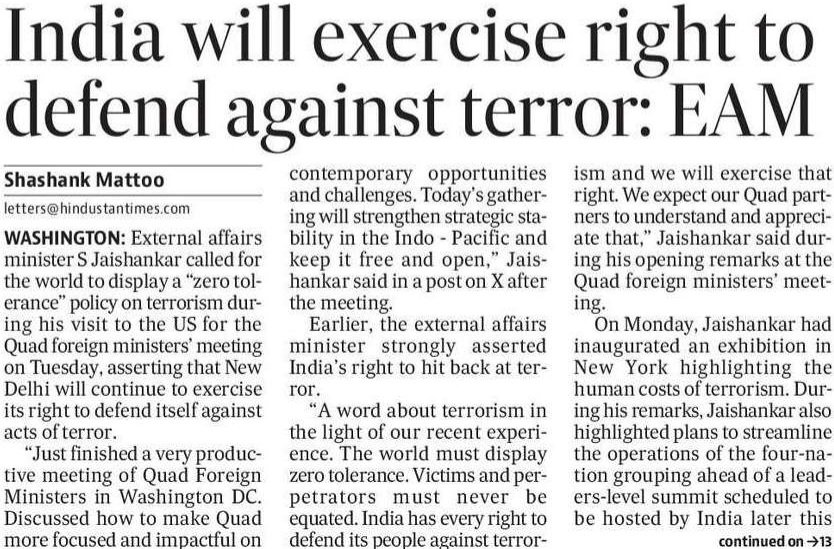 rahulsinghx's tweet image. India reserves the right to respond to and defend itself against terrorism &amp;amp; pre-empt and deter any future cross-border attacks, def min Rajnath Singh told his US counterpart Pete Hegseth. In DC, EAM said India will continue to exercise its right to defend itself against terror.