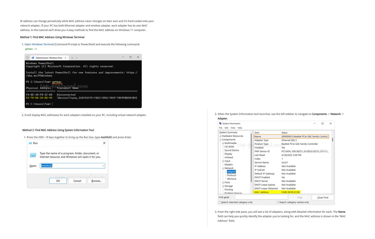CAStenman's tweet image. 4 Easy Ways to Find MAC Address on Windows 11 PC  t.ly/kyGjq        #Windows11 #MACAddress #HowTo