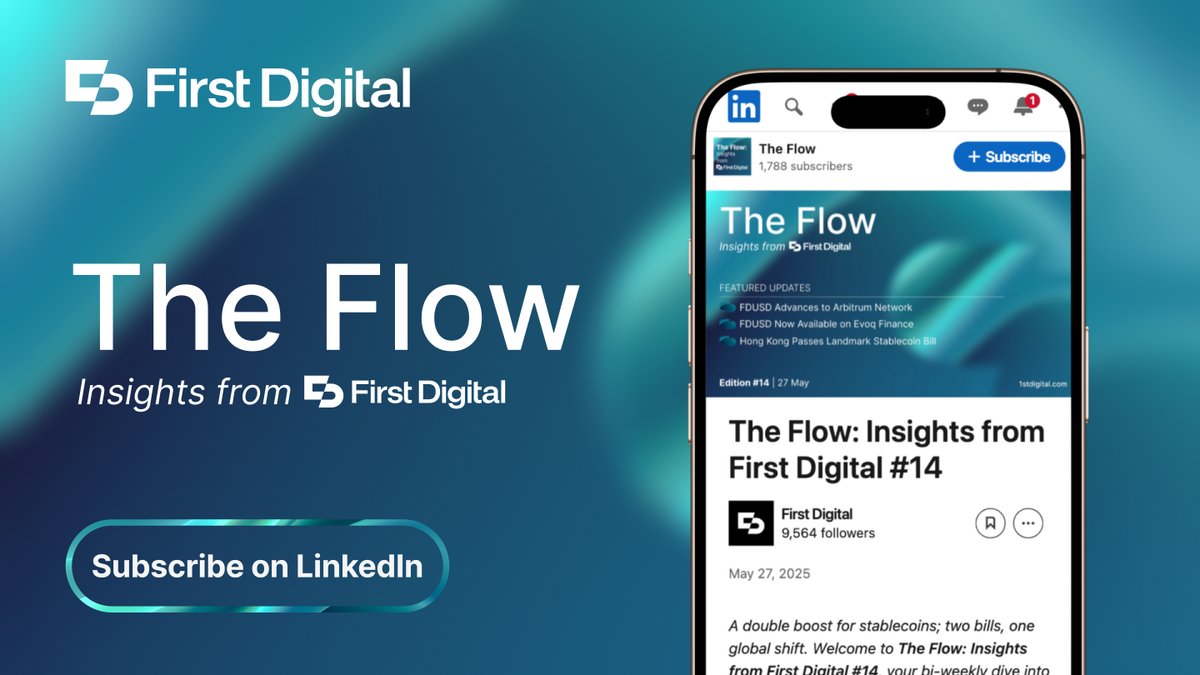 First Digital Labs (@fdlabshq) on Twitter photo Get the inside scoop on market developments and regulatory insights from $FDUSD and <a href="/FirstDigitalHQ/">First Digital</a>! Next issue drops July 9.
Subscribe on LinkedIn 👉 linkedin.com/newsletters/th… Get the inside scoop on market developments and regulatory insights from $FDUSD and <a href="/FirstDigitalHQ/">First Digital</a>! Next issue drops July 9.
Subscribe on LinkedIn 👉 linkedin.com/newsletters/th…