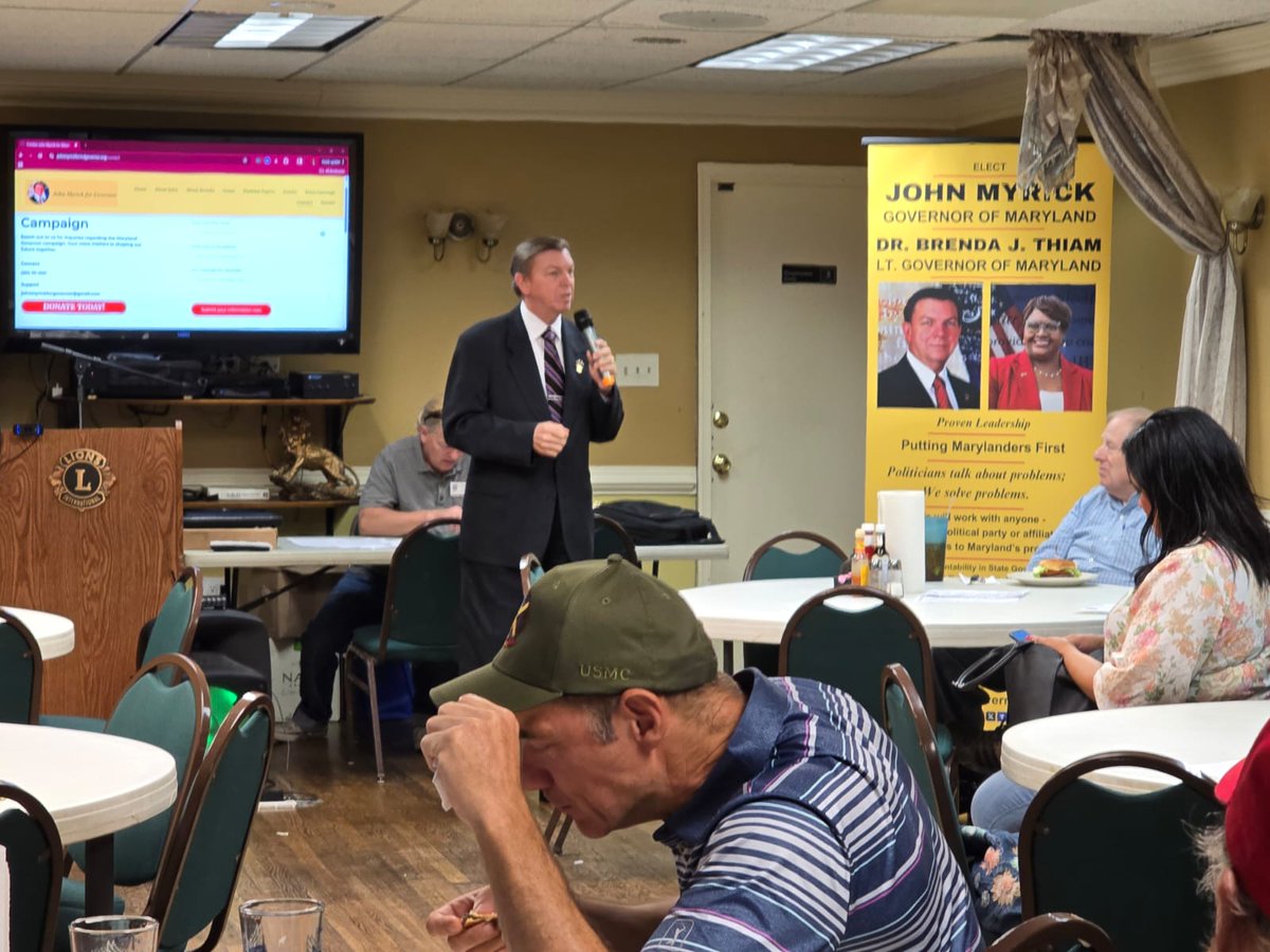 JohnMyrickforMD's tweet image. I want to thank James Asburn and the members and guests of the Charles County Republican Central Committee for inviting me to be their featured speaker this evening at Babes Boys Tavern in Waldorf, MD. Speaking with and answering questions from those in attendance was very…