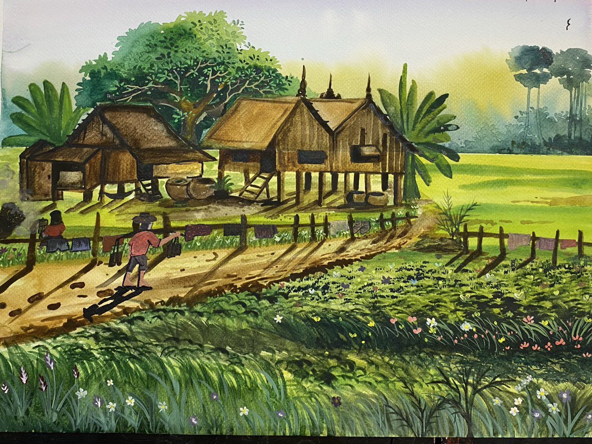 A beautiful painting by a 13-year old girl in M'Lop Tapang's arts class.