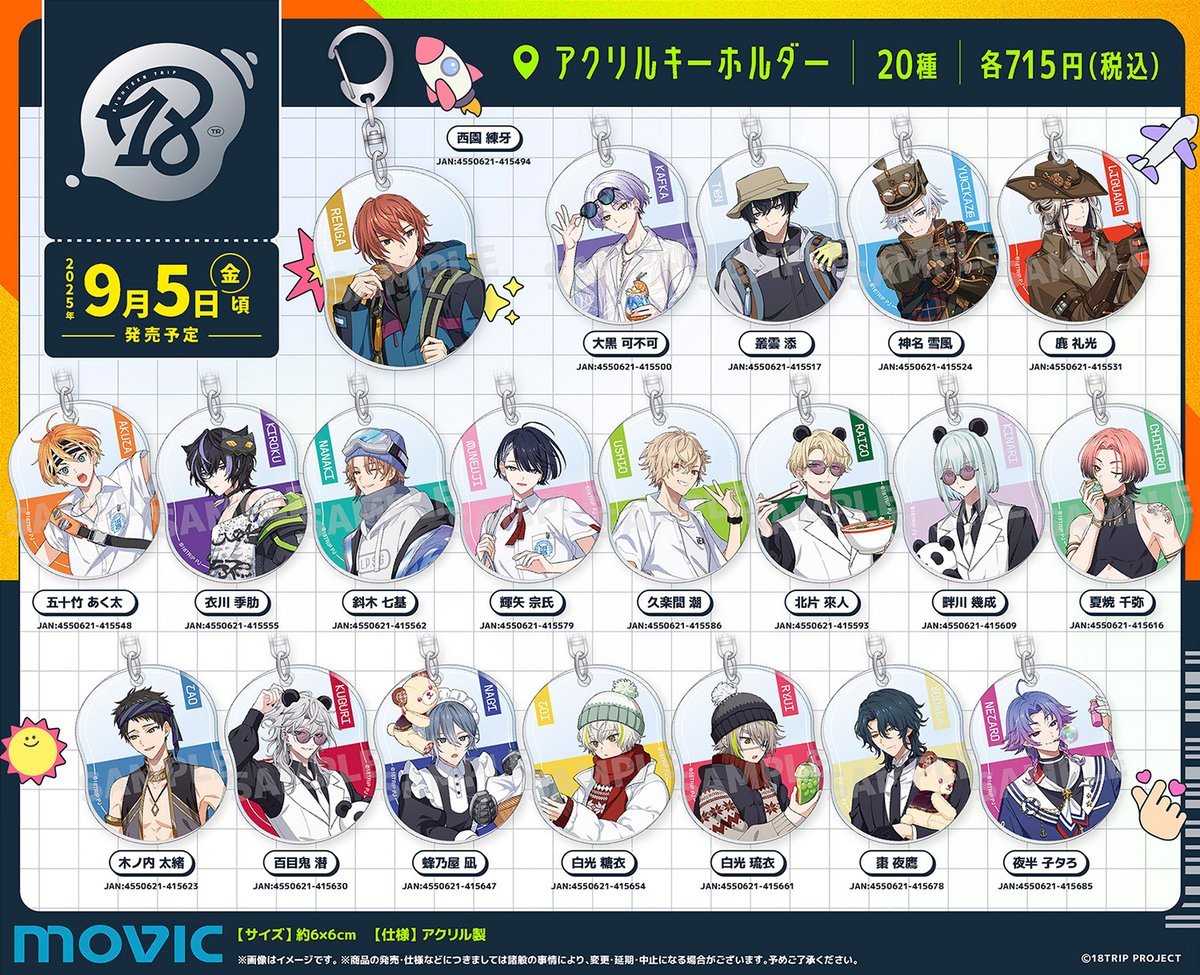 グッズ情報】 『18TRIP』アクリルキーホルダーがアニメイトにて予約