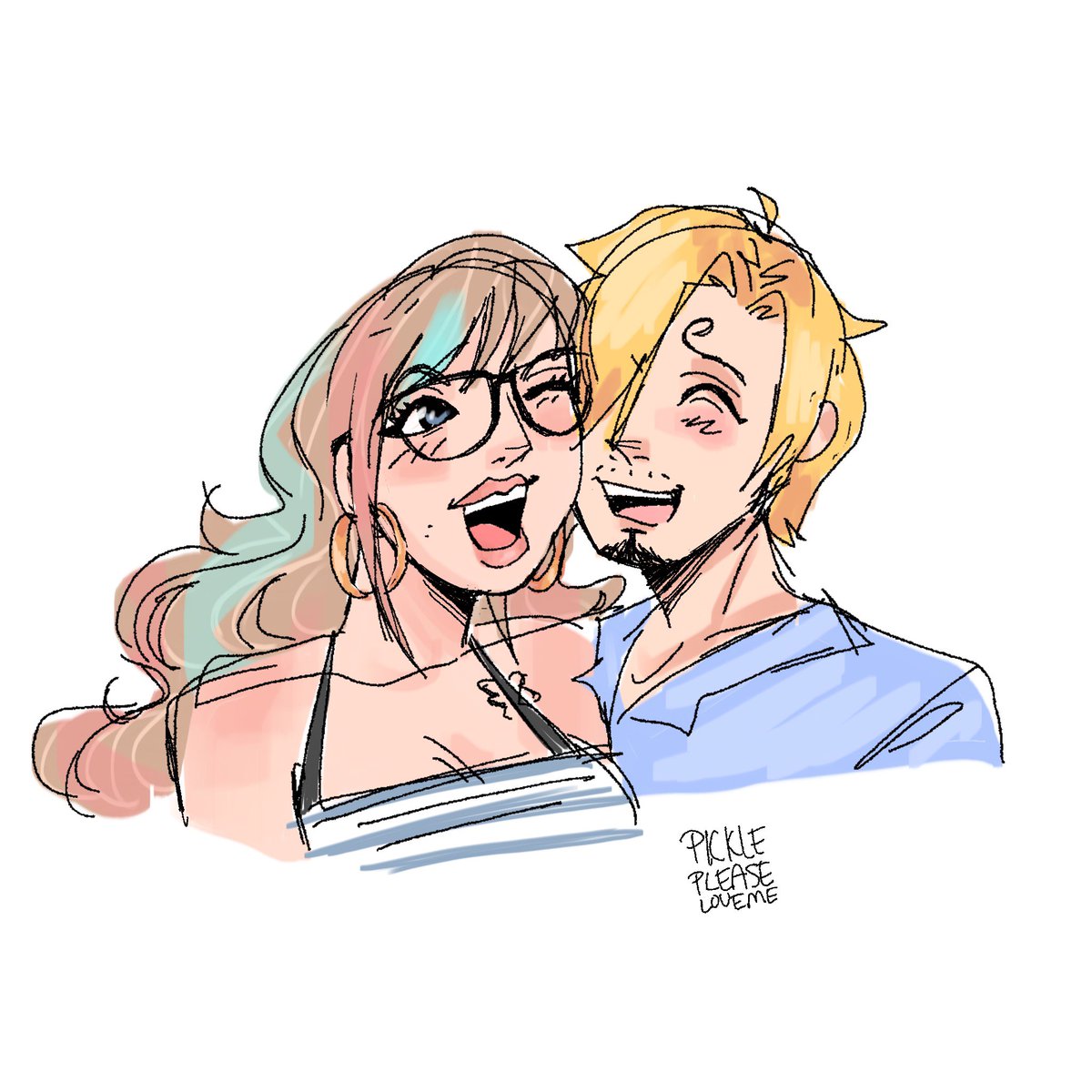 picklover_'s tweet image. I wanted to do a little self indulgent drawing of me and my wife 😔✋ #yumeship #sanji