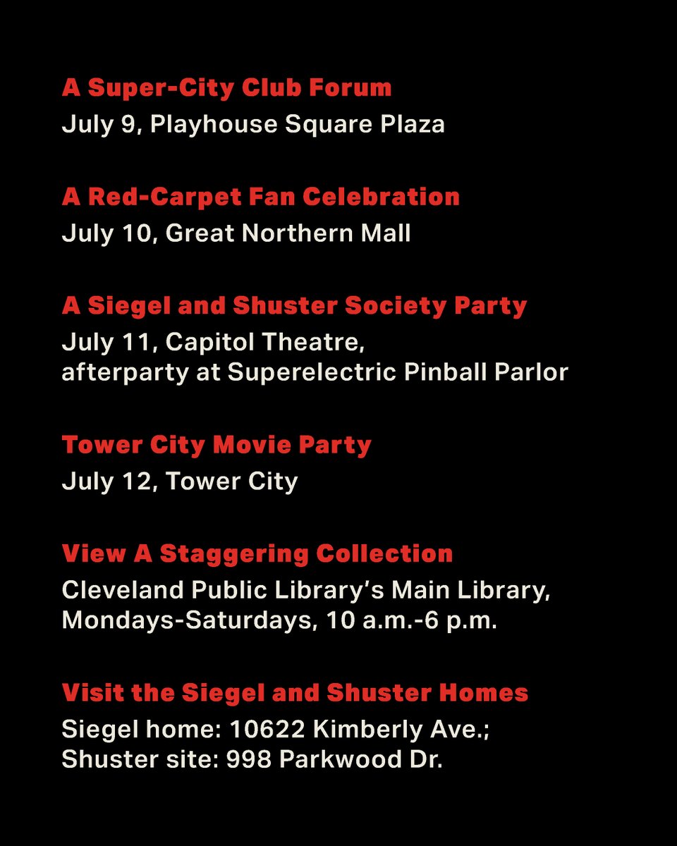 ClevelandMag's tweet image. The debut of ‘Superman’ is growing closer by the day. The blockbuster that was filmed in Cleveland last summer will be officially hitting theaters in less than two weeks and there are plenty of events in town to celebrate.

Read more: clevelandmagazine.com/entertainment/…