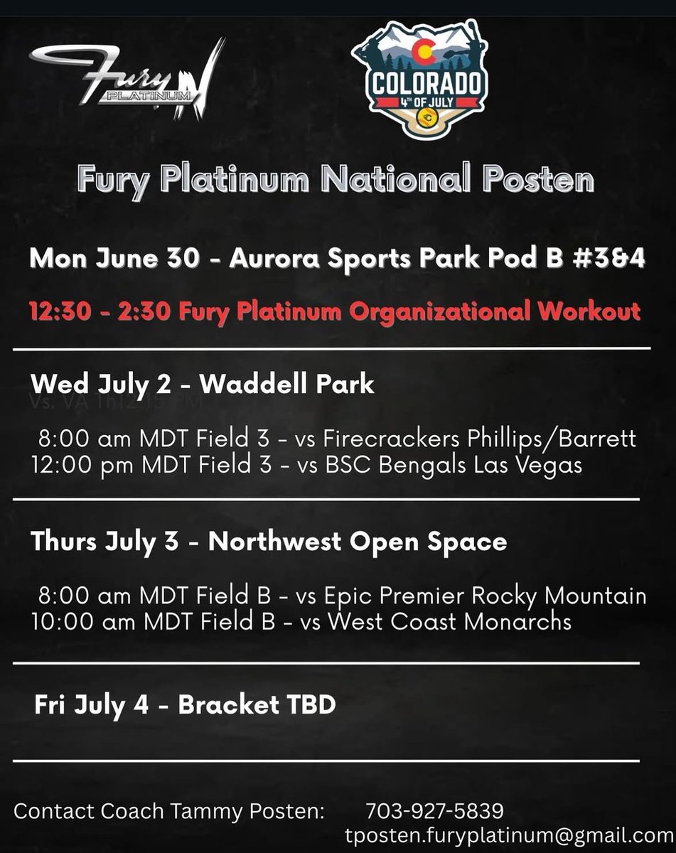 Addy Thomas 2026 (@addy23thomas) on Twitter photo So excited for this week in Colorado!!!! Can’t wait to see what we have in store!
<a href="/fplatinumposten/">VA Fury Platinum Posten</a> <a href="/FuryPlatinumVA/">Fury Platinum Virginia</a> <a href="/FuryPlatinum/">FuryPlatinumSoftballClub</a> So excited for this week in Colorado!!!! Can’t wait to see what we have in store!
<a href="/fplatinumposten/">VA Fury Platinum Posten</a> <a href="/FuryPlatinumVA/">Fury Platinum Virginia</a> <a href="/FuryPlatinum/">FuryPlatinumSoftballClub</a>