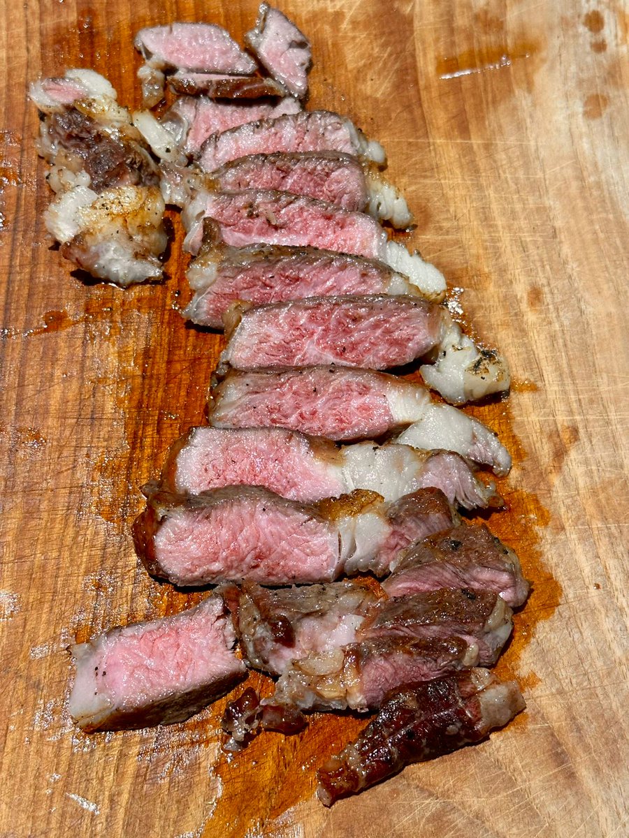 Cooked these beauties last night!! One striploin and one rib eye. 

I used the reverse sear method to achieve this cook on the steak. Watch my video and learn how to cook the perfect steak every time here: youtu.be/9e2mb5mSlUc

Cheers &amp; Keep Cooking!

#steak #recipe #beef