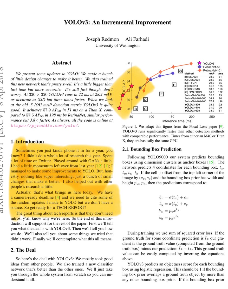 <a href="/hyhieu226/">Hieu Pham</a> lmaaooo, need more of this in ML papers.  I loved the writing style of yolov3, intro was hilarious

also the graph literally just goes off the y axis and they just leave it to flex 😂