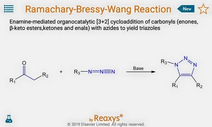 Two Named reactions from the group of Prof. Ramachary at the University of Hyderabad. Inspiring work by the research group who has been quietly chunking out sustainable synthetic methodologies. Kudos to Prof. Ramachary qnd this entire research group.