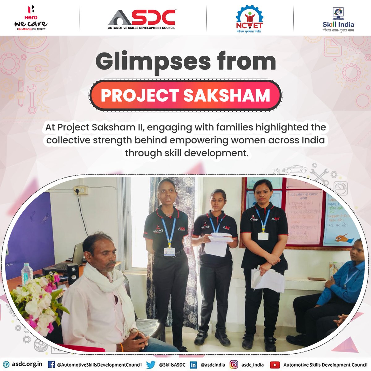 A day of inspiration at Project Saksham ll Candidates had an enriching session gaining valuable industry insights and motivation to pursue excellence. Interactions like these ignite ambition and pave the way for a brighter skill-driven future.

#Saksham #HeroWeCare #Women