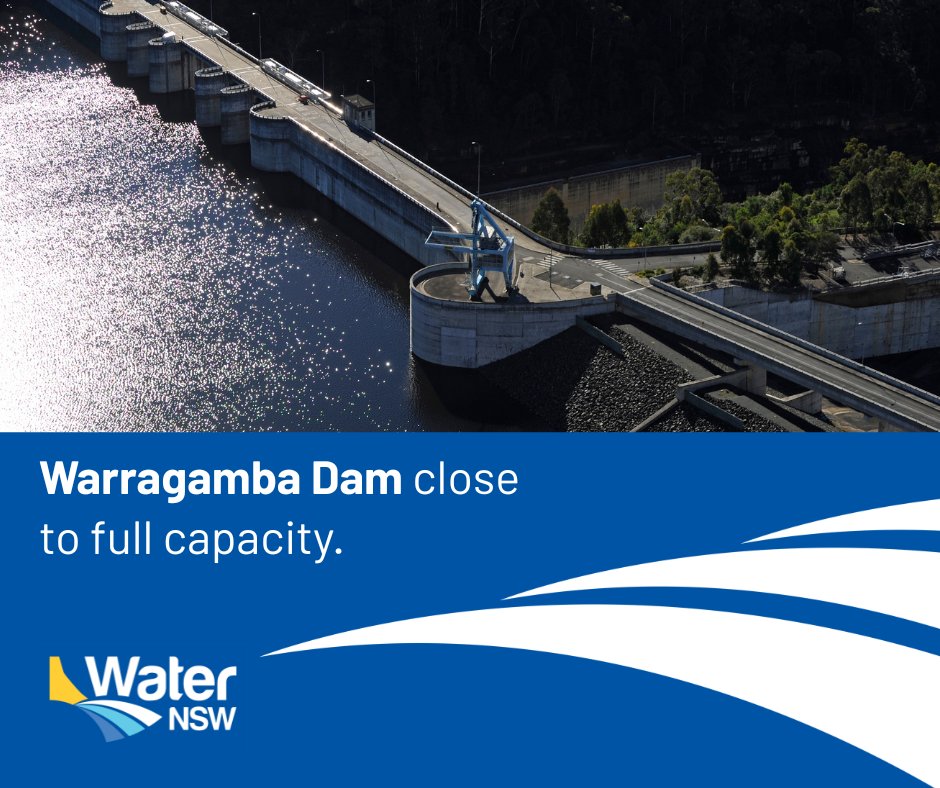 Following recent rainfall, Warragamba Dam is close to full capacity and a moderate spill is anticipated later tonight. Check bom.gov.au for weather and flood warnings.  For emergency information, contact the NSW SES - 132 500 ses.gov.au