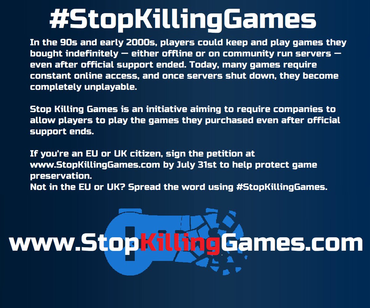 Per_Simmons's tweet photo. #StopKillingGames

https://t.co/cbhu5Hvnie https://t.co/lK1gJKp9xt