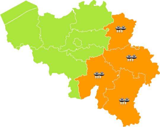Avertissement d'orage du 02/07 16H au 03/07 00H:  Le risque d'orages violents se confirme pour la seconde partie d'après-midi et la soirée dans la moitié est de notre pays. Il s'agira de cellules ... (meteo.be/fr/meteo/avert…)