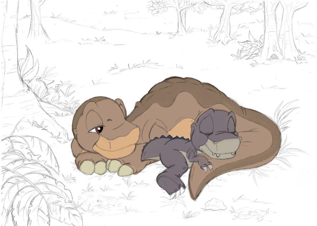 Chomper_LBT88's tweet image. Littlefoot (@TLBTLittlefoot) and me sleeping for a nights 🌌💤