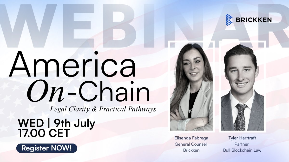 🎙 Just 1 Week Away: Exclusive U.S. Tokenization Webinar!

As U.S. regulation around tokenized assets continues to evolve, we are hosting an exclusive webinar with Tyler Harttraft, a leading voice in digital asset regulation and tokenized securities. 🏛

📅 Date: July 9, 2025
🕔
