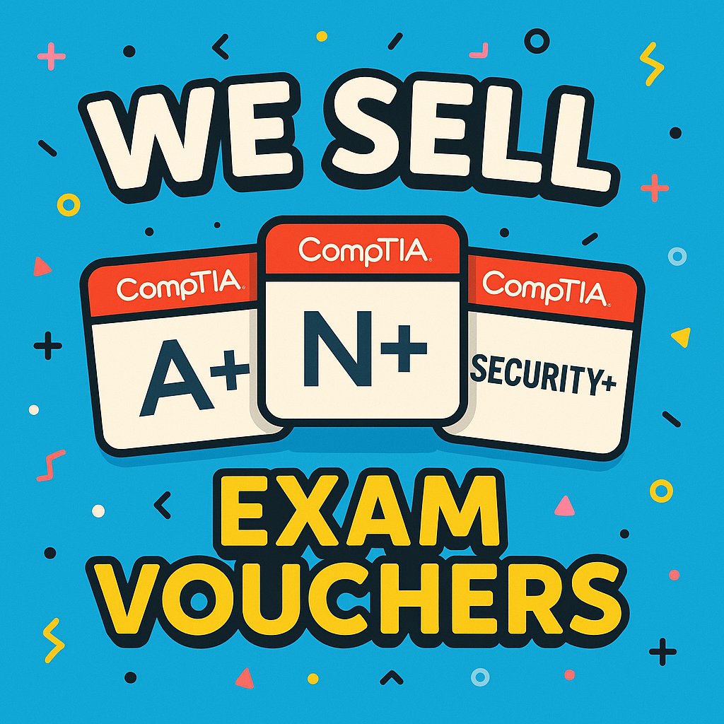 jumpingbeansa's tweet image. 🎓💻 Ready to Level Up in IT?
We’ve got you covered! 🔐🧠

📣 We SELL official CompTIA Exam Vouchers for:
✅ A+
✅ Network+ (N+)
✅ Security+

Skip the stress and get certified with ease.
📩 DM us or visit: examvouchers.co.za/vouchers?filte…

#CompTIA #ITCertification #TechCareers