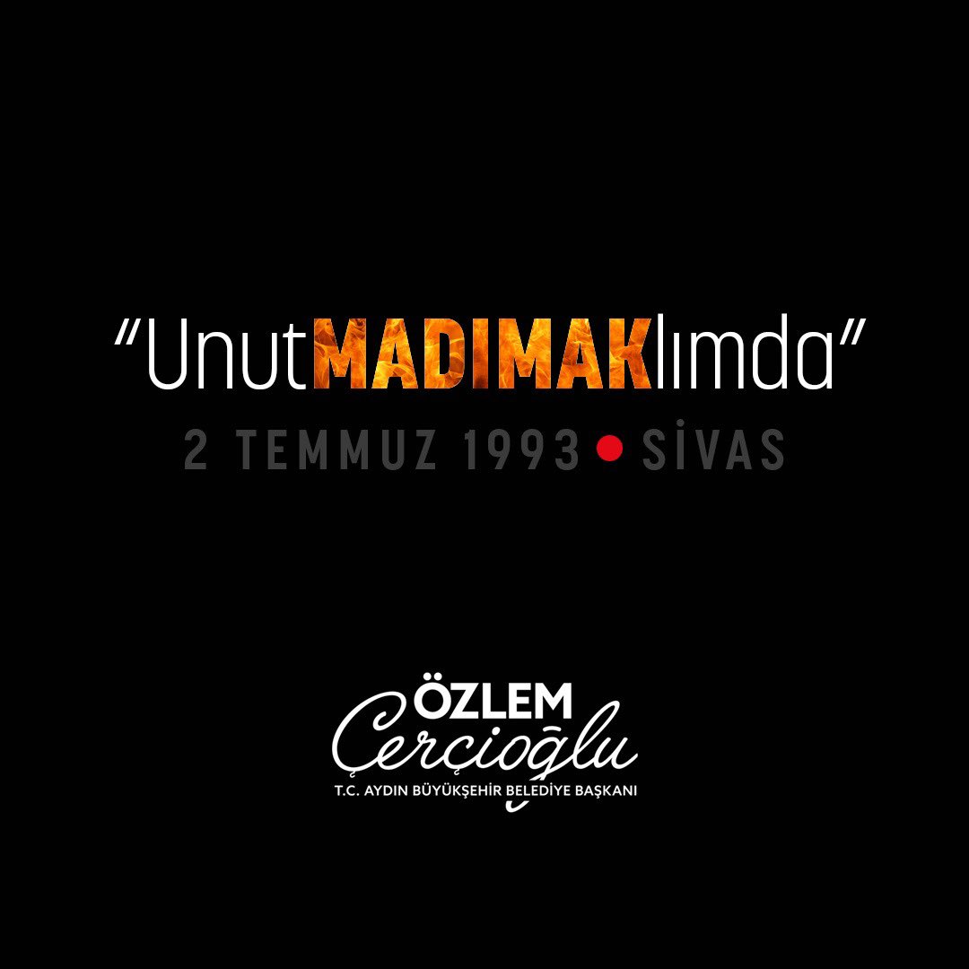 Sivas Katliamı’nda yaşamını yitiren tüm canlarımızı rahmetle anıyorum.

#UnutMADIMAKlımda