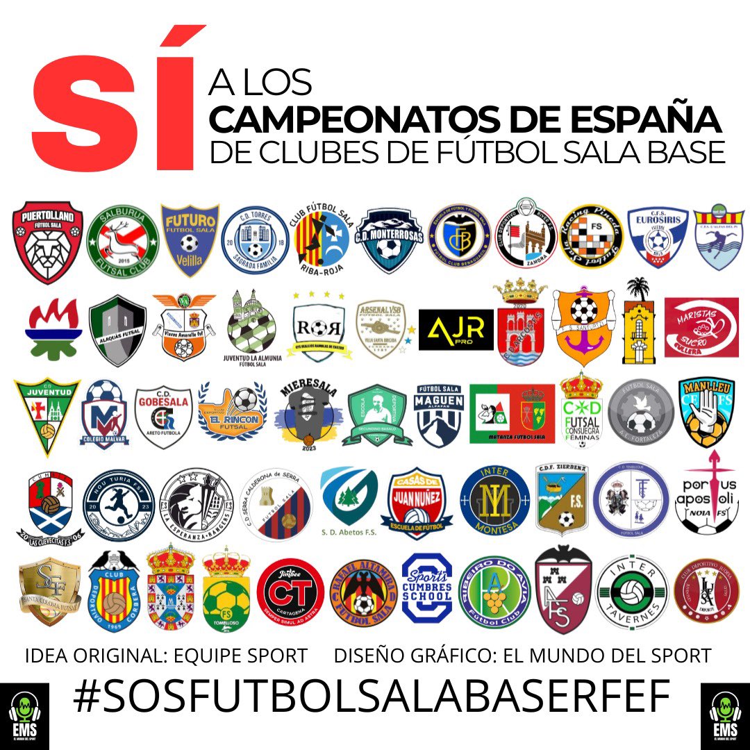 LOS CAMPEONATOS DE ESPAÑA DE CLUBES BASE DE FUTSAL 👇

DEBEN INCLUIRSE EN LOS CALENDARIOS OFICIALES DE COMPETICIÓN 25-26 DE 
<a href="/rfef/">RFEF</a> <a href="/FutSalRFEF/">Futsal RFEF</a> 👇

EXIGENCIA OBLIGATORIA DE LOS 
MÁS DE LOS 400 CLUBES FIRMANTES.

NO QUEREMOS SOLO PALABRAS <a href="/RafaLouzan/">Rafael Louzán Abal</a> 

#SOSFUTSAL