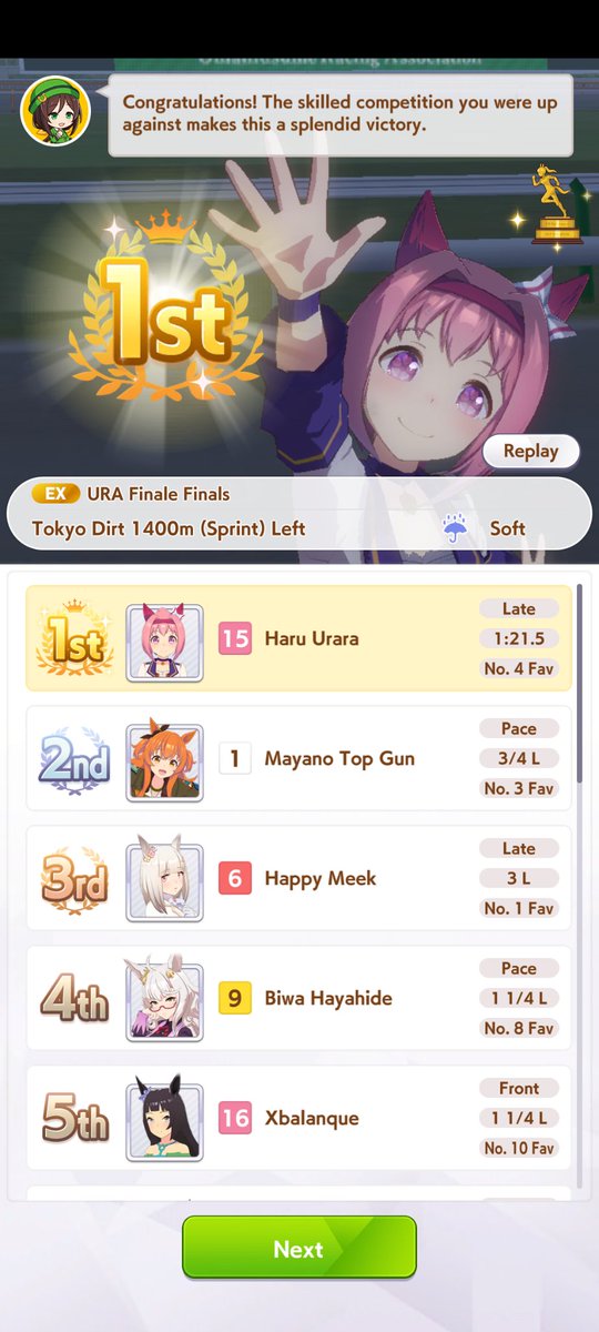 Vamps16TT's tweet photo. Got my 4th URA Champion + Super Creek on 122 pulls. Man I love Uma Musume https://t.co/J6V6alHx5M