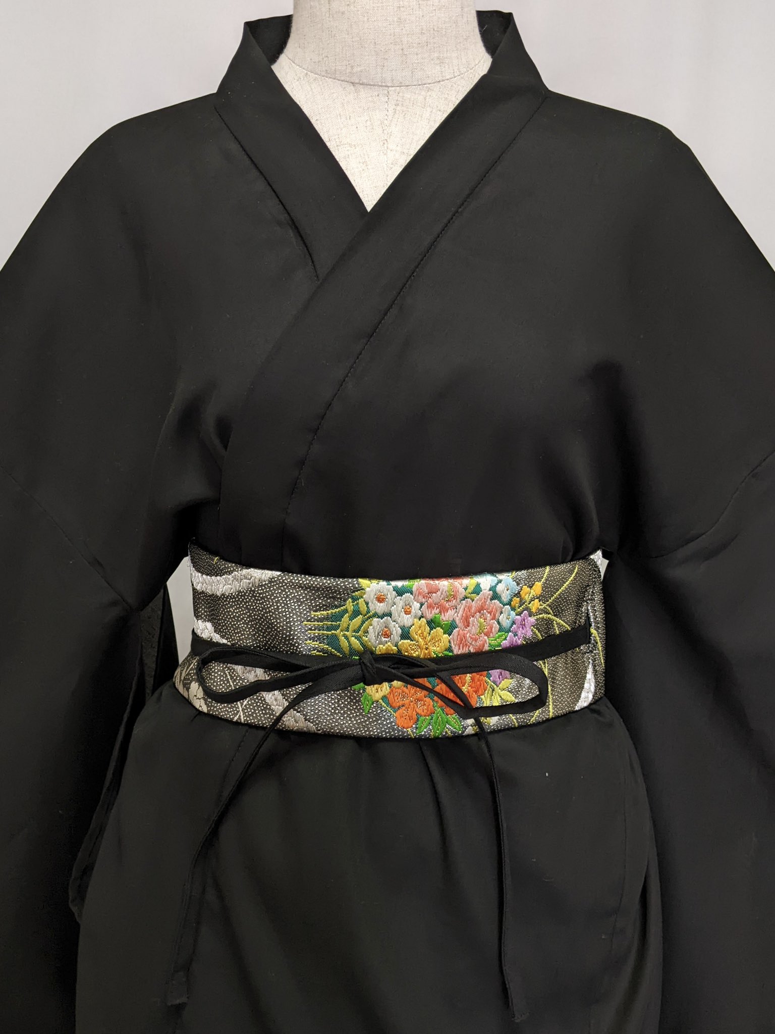 シンプルブラック サッシュベルト 帯ベルト 帯リメイク  和モード J6819 シンプルブラック サッシュベルト 帯ベルト 帯リメイク 和モード