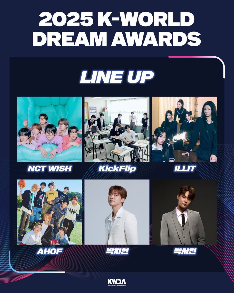 kwda_official's tweet image. DREAMS COME TRUE!✨
라인업 공개‼️
📆2025년 8월 21일 (목)
📍잠실실내체육관
#케이월드드림어워즈 #kworlddreamawards #2025KWDA #KWDA #박서진 #박지현 #ILLIT #NCTWISH #KickFlip #AHOF