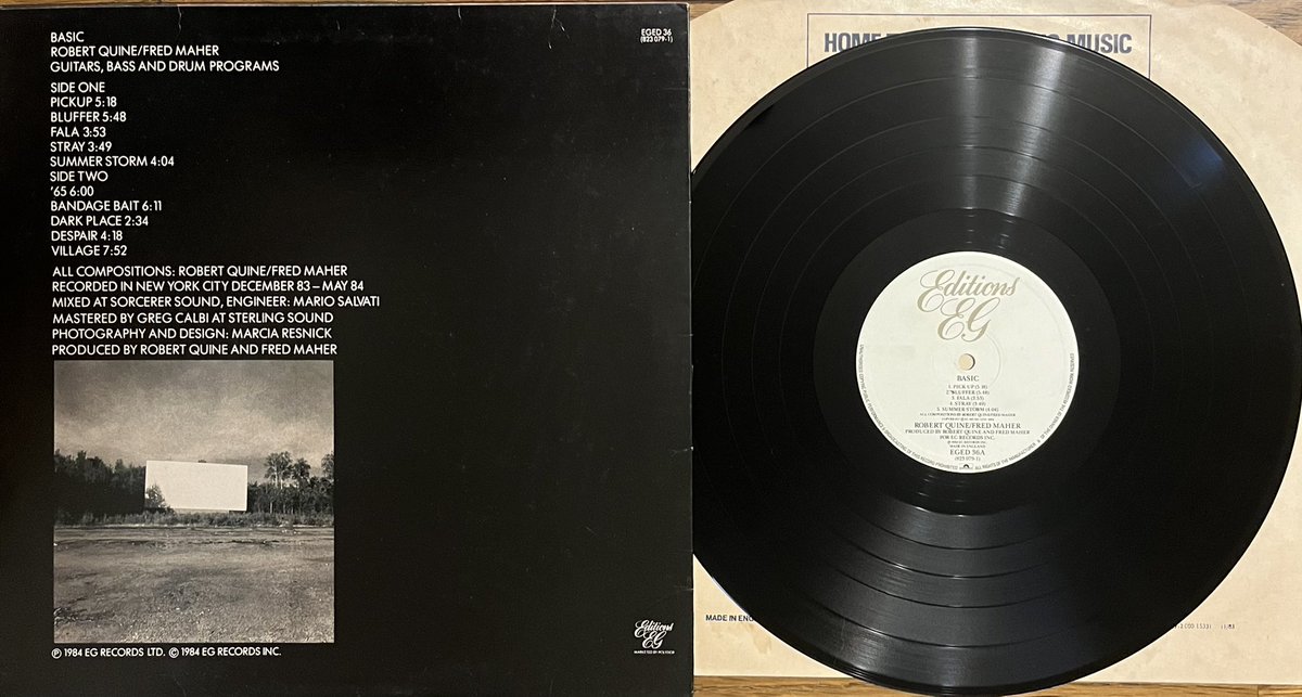 『ROBERT QUINE &amp; FRED MAHER / BASIC』
ルーリードとの決別、そして出した答がロックンロールから一歩踏み出したアンビエントだった
結果的にその後様々なアーティストのアルバムに足跡を残す彼のプレリュード的な一枚となったがファンはそれ以前にジャケのインパクトに涙を流したものだ