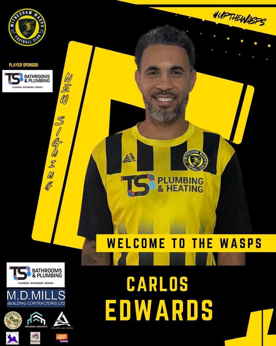 witneshamwasps's tweet image. Signing Number 1 ✅

Welcome to former Ipswich, Hadleigh and Woodbridge man @CarlosEdwards7 

With nearly 500 appearances in the football league Carlos brings plenty of experience to the club 🙌

Carlos will be sponsored by @Tsplumbinginfo tsplumbingsuffolk.co.uk

#UpTheWasps🐝