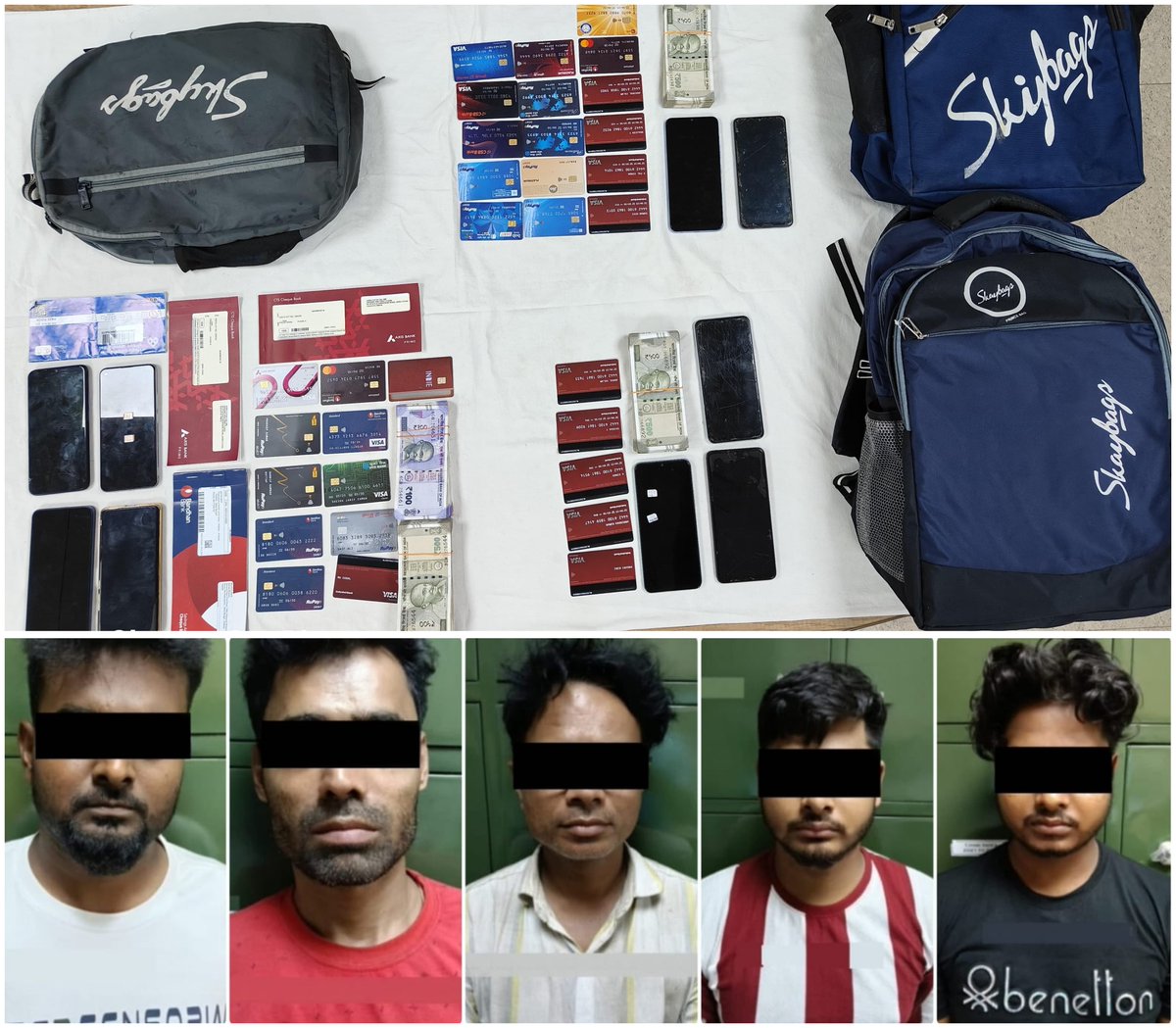 KolkataPolice's tweet photo. In Garden Reach PS Case No.181 dated 01.07.25, five accused persons have been arrested from Taratala for running a sophisticated online scam. They posed as service providers offering all types of online services, based on victims' needs, to fraudulently extract money.

9 mobile phones, 32 ATM Cards, fake KYC/Bank documents, ₹2.08 lakh in Cash, sim cards, passbooks & cheque books have been recovered. The gang operated from Kolkata & Jharkhand. Investigation continues.

গার্ডেনরিচ থানার কেস নং ১৮১, তারিখ ০১.০৭.২৫ অনুযায়ী, একটি উন্নত অনলাইন প্রতারণা চক্র চালানোর অভিযোগে পাঁচজন অভিযুক্তকে তারাতলা এলাকা থেকে গ্রেপ্তার করা হয়েছে। তারা নিজেদের বিভিন্ন অনলাইন পরিষেবার সরবরাহকারী হিসাবে পরিচয় দিয়ে প্রতারণার মাধ্যমে সাধারণ মানুষের কাছ থেকে অর্থ আদায় করত।

তাদের কাছ থেকে ৯টি মোবাইল ফোন, ৩২টি এটিএম কার্ড, ভুয়া কেওয়াইসি/ব্যাংক নথিপত্র, ₹২.০৮ লক্ষ নগদ টাকা, সিম কার্ড, পাসবই এবং চেকবই উদ্ধার করা হয়েছে। এই চক্রটি মূলত কলকাতা ও ঝাড়খণ্ড অঞ্চল থেকে পরিচালিত হতো।তদন্ত চলছে।
#StopDropInform