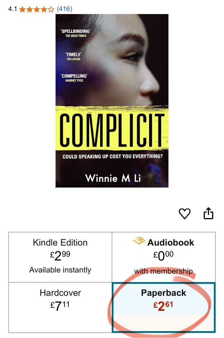 winniemli's tweet image. Over on @AmazonUK my 2nd novel #Complicit is selling for less than a cup of coffee 🤣 I’d say that’s a BARGAIN at £2.61… 👀☕️

amazon.co.uk/Complicit-comp…
