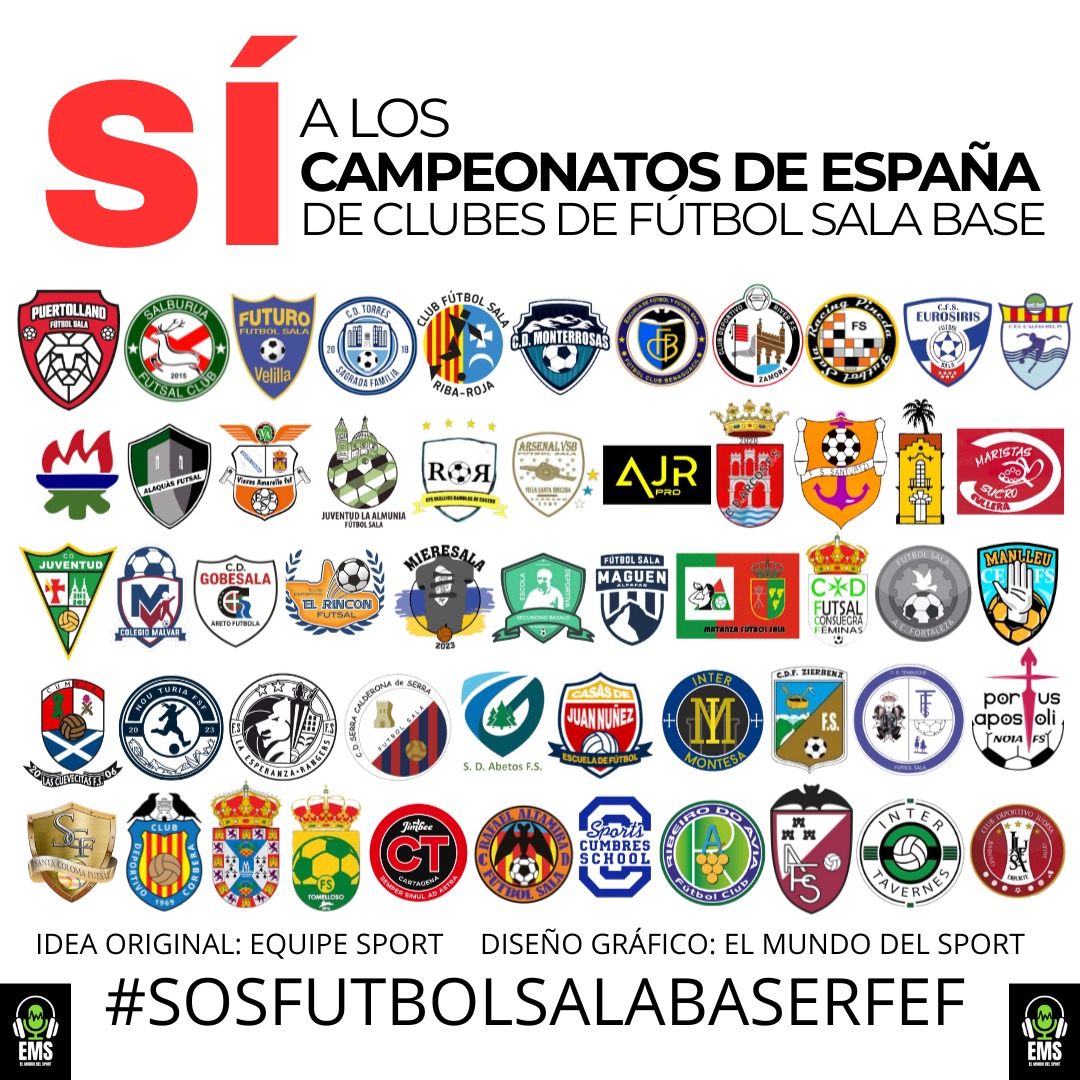 FS Diagonal (@fsdiagonal) on Twitter photo LOS CAMPEONATOS DE ESPAÑA DE CLUBES BASE DE FUTSAL 👇
DEBEN INCLUIRSE EN LOS CALENDARIOS OFICIALES DE COMPETICIÓN 25-26 DE
<a href="/rfef/">RFEF</a> <a href="/FutSalRFEF/">Futsal RFEF</a> 👇
EXIGENCIA OBLIGATORIA DE LOS
MÁS DE LOS 400 CLUBES FIRMANTES.
NO QUEREMOS SOLO PALABRAS <a href="/RafaLouzan/">Rafael Louzán Abal</a>
#SOSFUTSAL LOS CAMPEONATOS DE ESPAÑA DE CLUBES BASE DE FUTSAL 👇
DEBEN INCLUIRSE EN LOS CALENDARIOS OFICIALES DE COMPETICIÓN 25-26 DE
<a href="/rfef/">RFEF</a> <a href="/FutSalRFEF/">Futsal RFEF</a> 👇
EXIGENCIA OBLIGATORIA DE LOS
MÁS DE LOS 400 CLUBES FIRMANTES.
NO QUEREMOS SOLO PALABRAS <a href="/RafaLouzan/">Rafael Louzán Abal</a>
#SOSFUTSAL